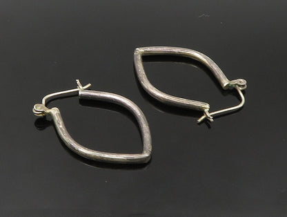 925 Sterling Silver  Vintage Minimalist Pointed Hoop Earrings EG11540
