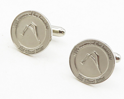 925 Sterling Silver  Vintage Shiny Embossed The Giant Killer Cuff Links TR1531