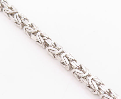 925 Sterling Silver Vintage Necklace Intricate Woven Byzantine Link Chain NE4723