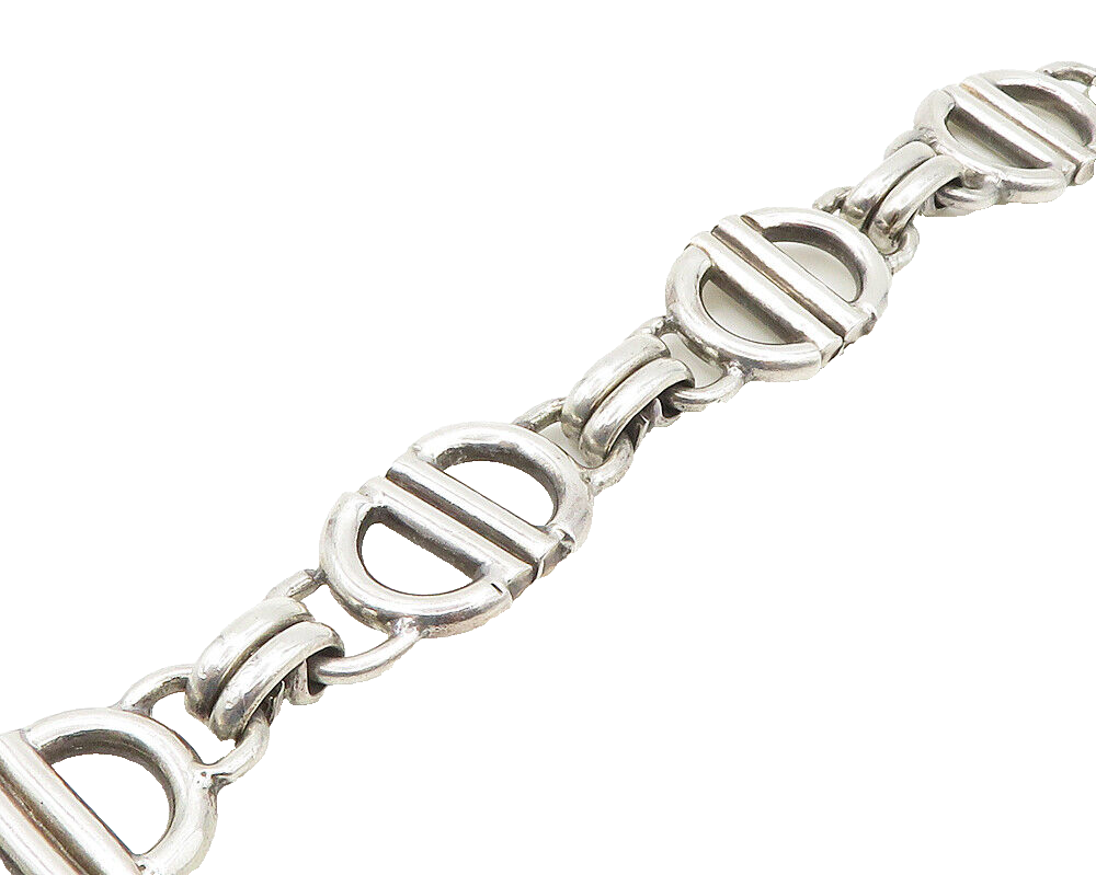 925 Sterling Silver  Vintage Shiny Smooth Anchor  Link Chain Bracelet  BT7722