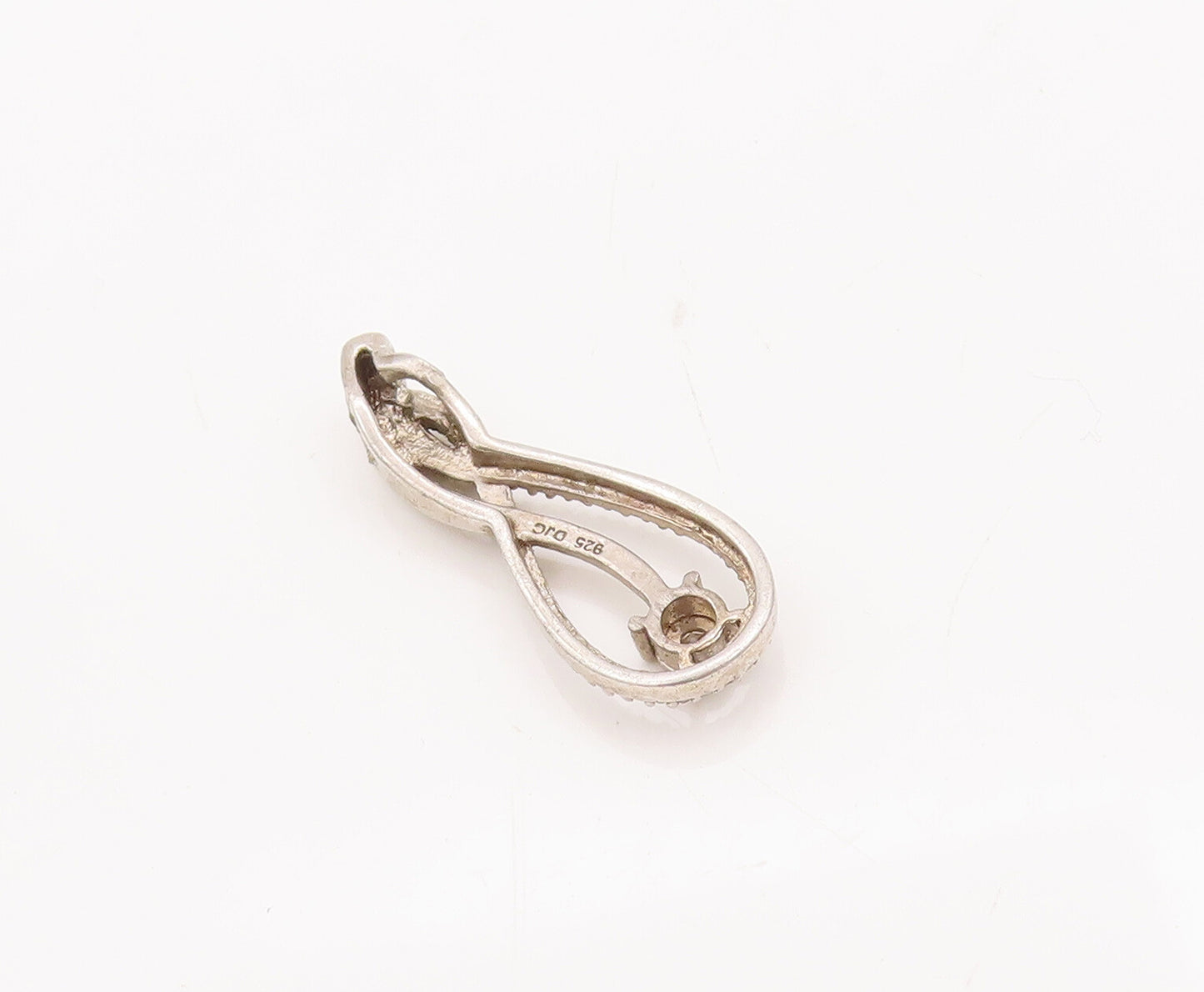 925 Sterling Silver Vintage Pendant Delicate Designer Diamonds Inlay   PT23075