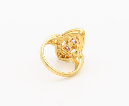 925 Silver  Vintage Two Tone Topaz Marquise Shaped Ring Sz 5.25  RG26755