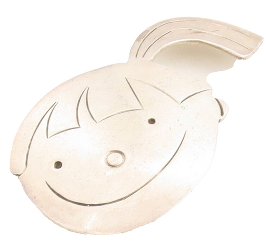 925 Sterling Silver Vintage Brooch Pin MEXICO Large Smiling Girl Face  BP11362