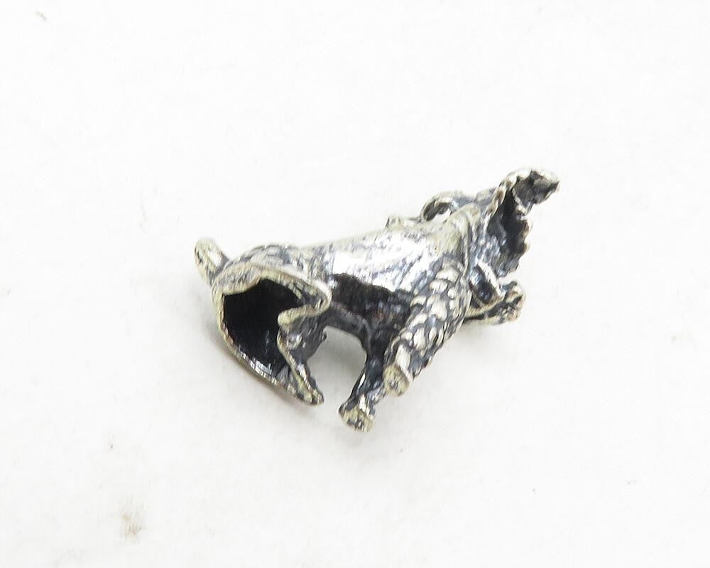 925 Sterling Silver  Vintage Oxidized Petite Sitting Dog Motif Pendant  PT7270