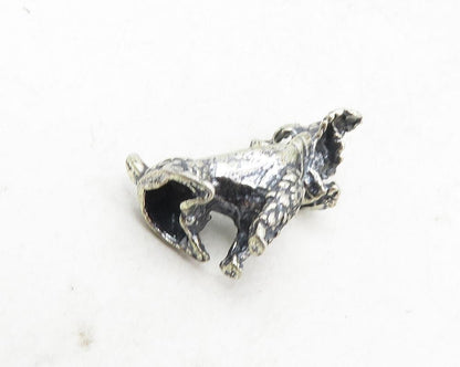 925 Sterling Silver  Vintage Oxidized Petite Sitting Dog Motif Pendant  PT7270