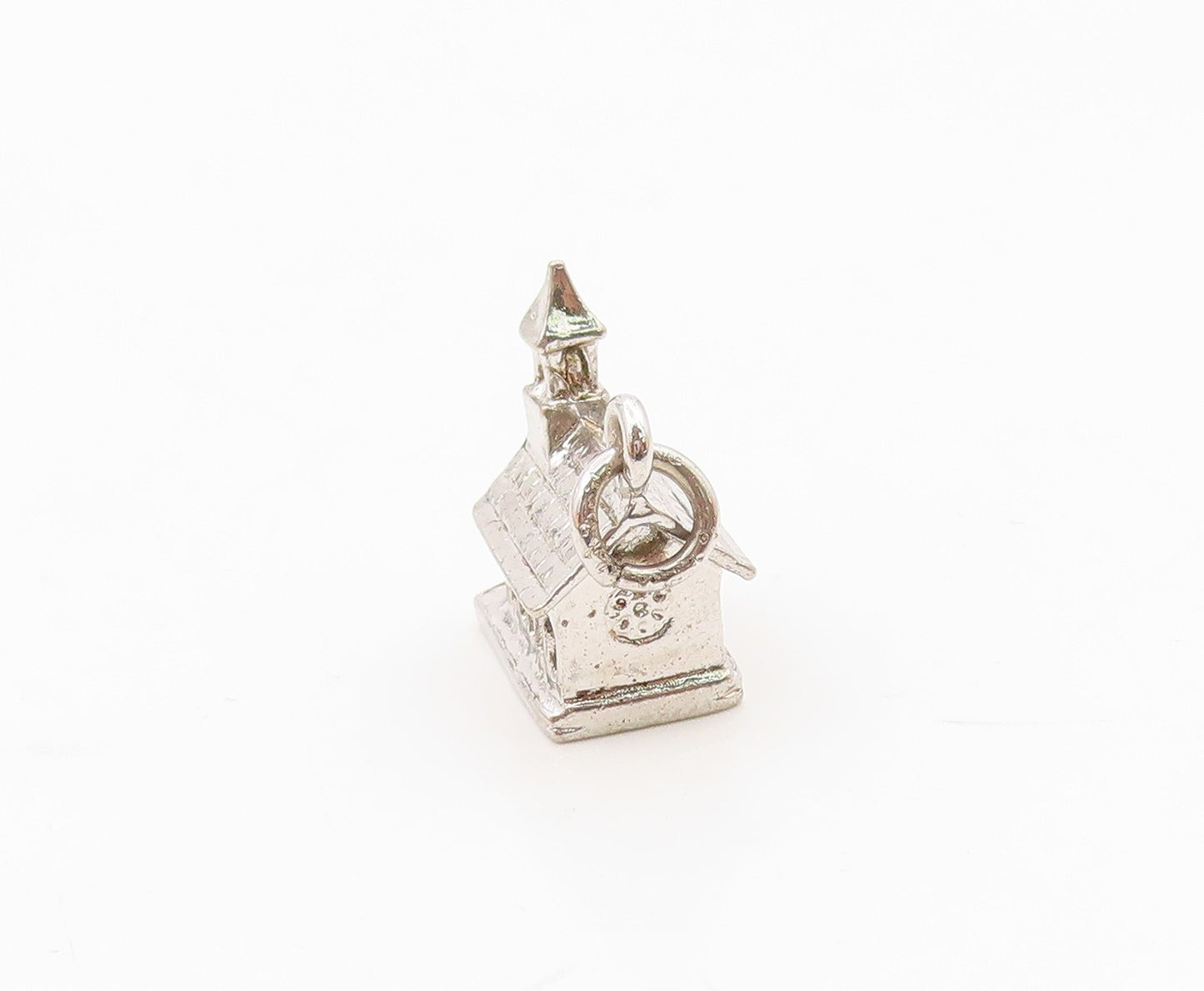 FELCHCRAFT 925 Silver  Vintage Sculpted Church Motif Charm Pendant  PT20189