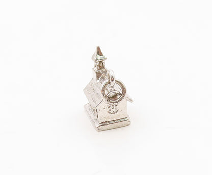 FELCHCRAFT 925 Silver  Vintage Sculpted Church Motif Charm Pendant  PT20189