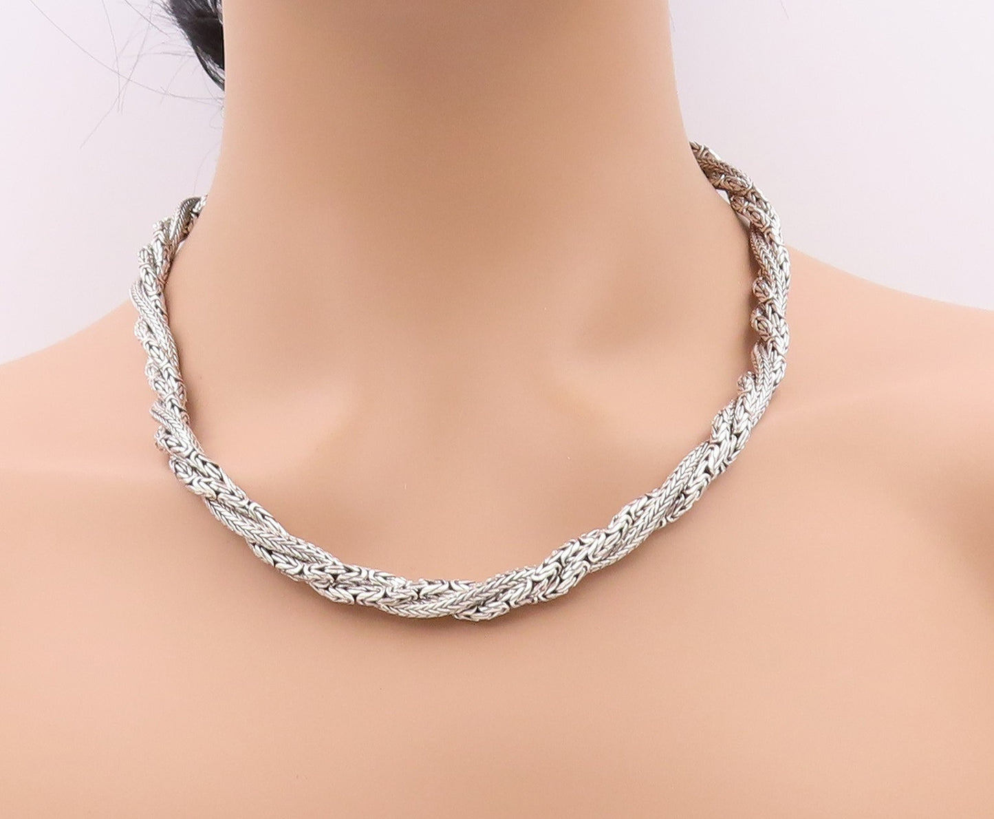 925 Sterling Silver Vintage Necklace SAMUEL BENHAM Twisted Multi Strand  NE4549