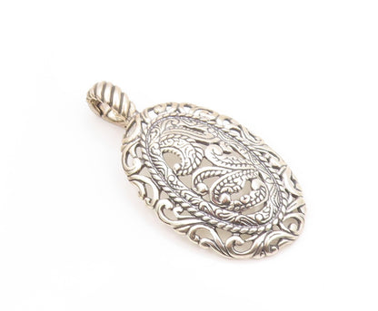 925 Sterling Silver Vintage Pendant CAROLYN POLLACK Floral Design Cutout PT23939