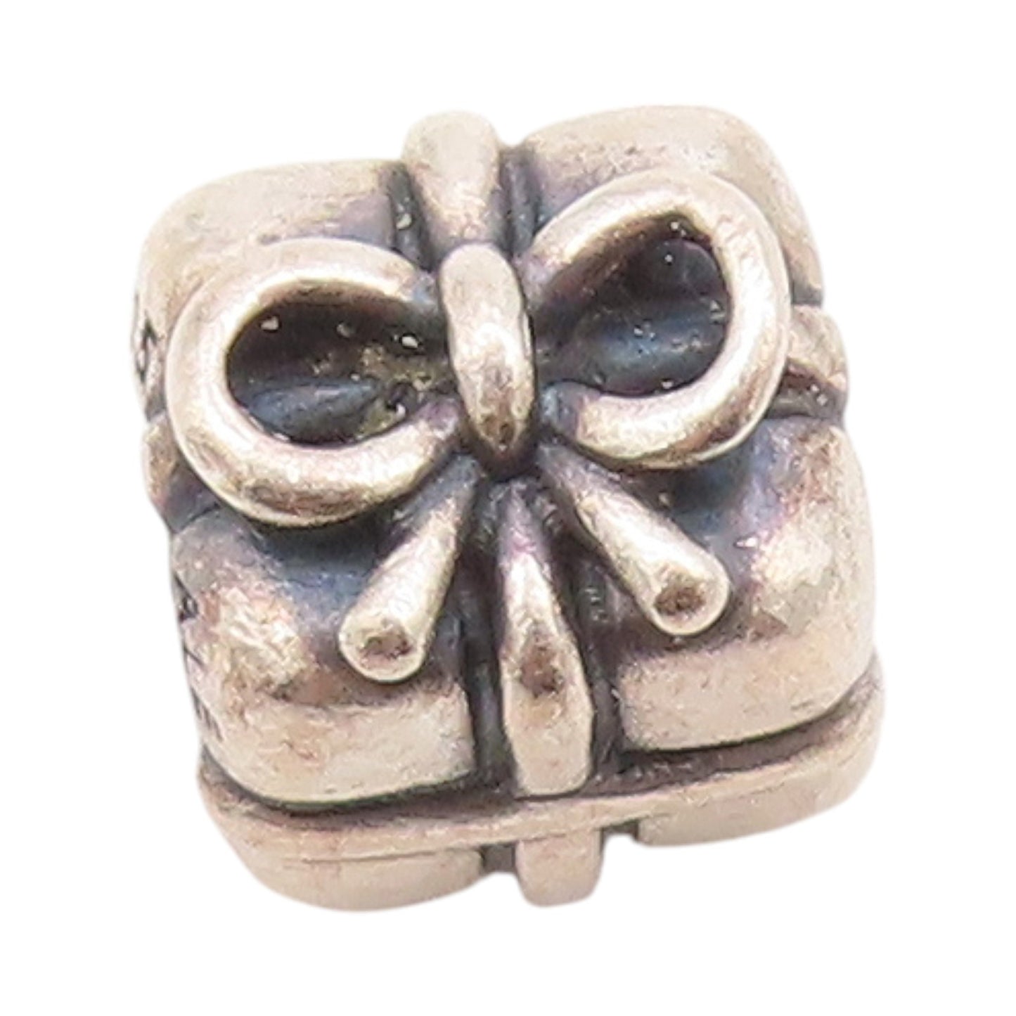 925 Sterling Silver Vintage Pendant PANDORA Mini Carved Gift Box Charm  PT24255