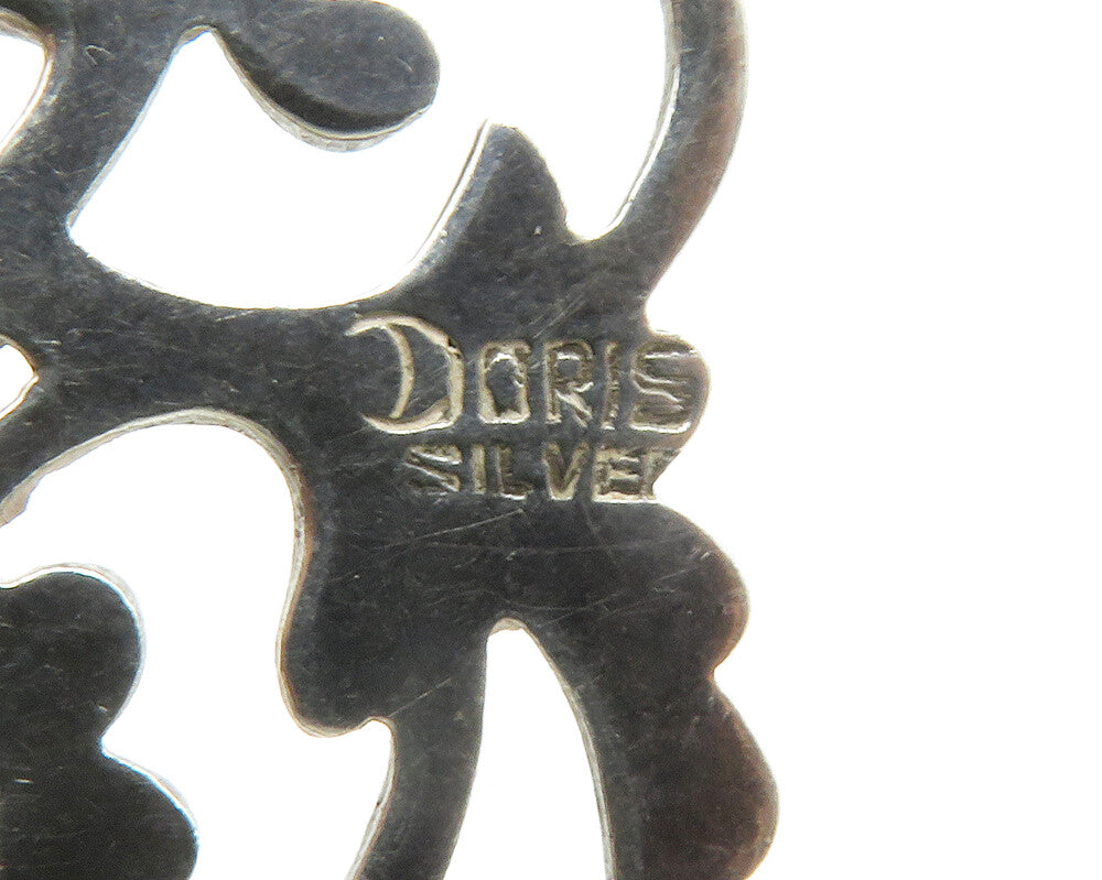 DORIS MEXICO 925 Silver  Vintage MAF Initials Swirl Vine Brooch Pin  BP4685