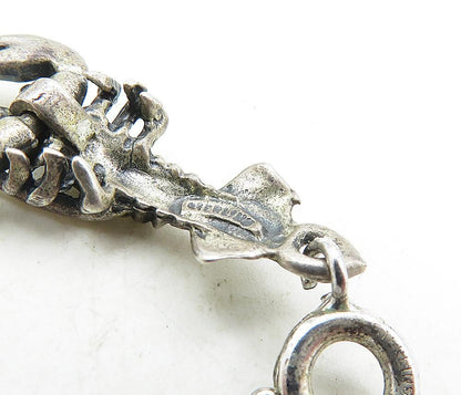 925 Sterling Silver  Vintage Petite Dark Tone Lobster Motif Pendant  PT6979