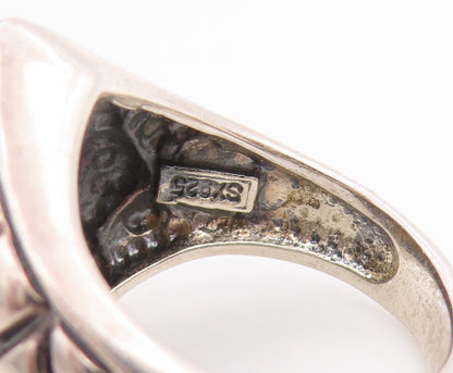 925 Sterling Silver Vintage Ring Marquise Shape Tiger's Eye Band  Sz 6  RG35923