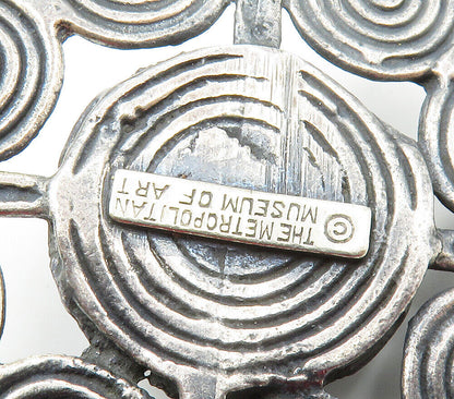 925 Sterling Silver  Vintage Oxidized Swirl Flower Motif Pendant  PT11902