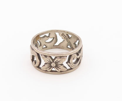 925 Sterling Silver Vintage Ring CLARK COOMBS Scrollwork Band  Sz 7  RG36466