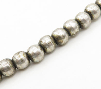 MEXICO 925 Sterling Silver  Vintage Minimalist Beaded Chain Necklace  NE2549