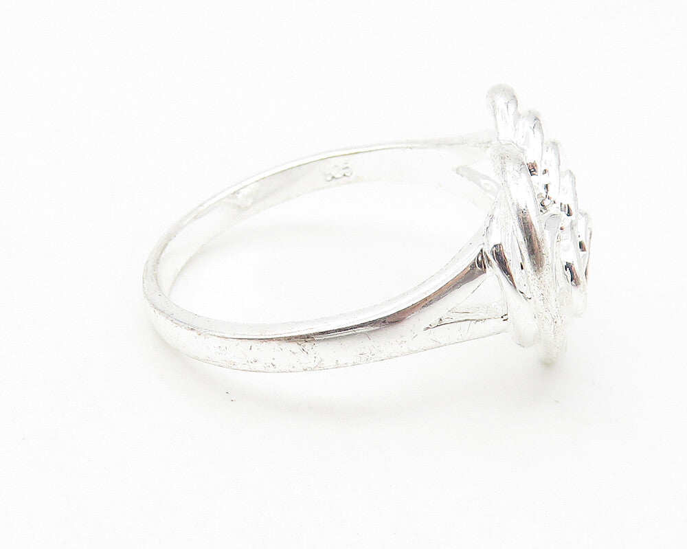 925 Sterling Silver  Shiny Graduated Love Heart Dome Band Ring Sz 8  RG10905