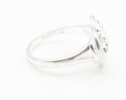 925 Sterling Silver  Shiny Graduated Love Heart Dome Band Ring Sz 8  RG10905