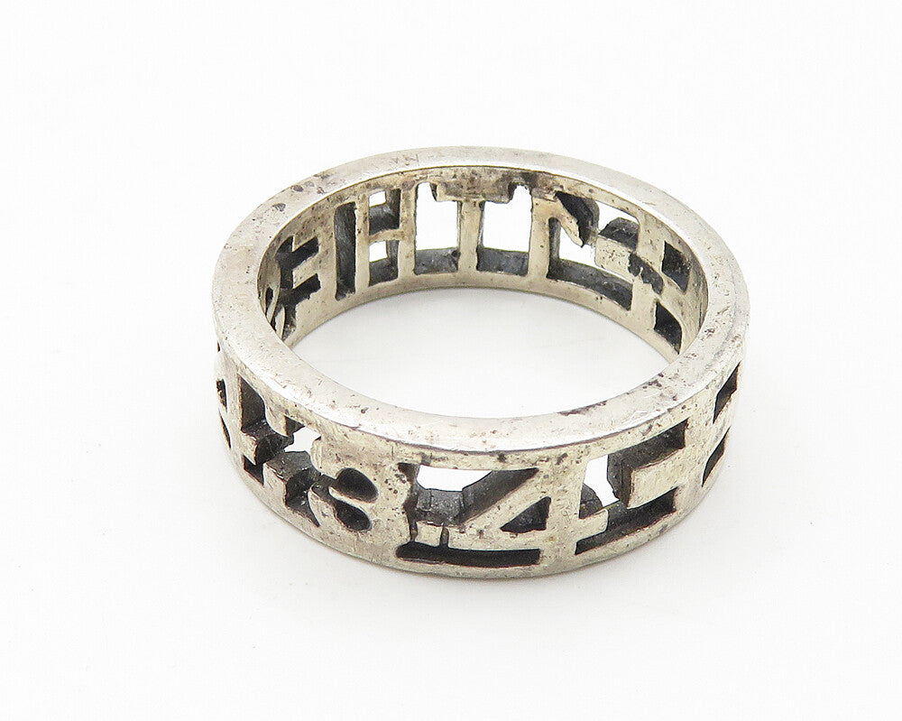 925 Sterling Silver Vintage Thessalonians 4:34 Purity Ring Sz 5.5 RG10618
