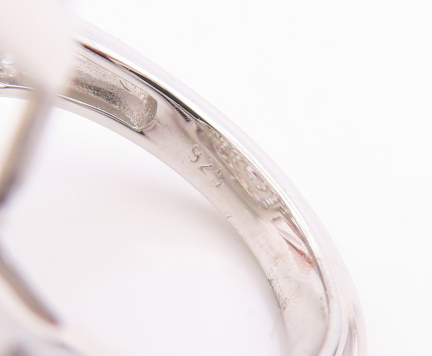 925 Sterling Silver Vintage Ring Sparkling CZ Geometric Band  Sz 7.5  RG35632