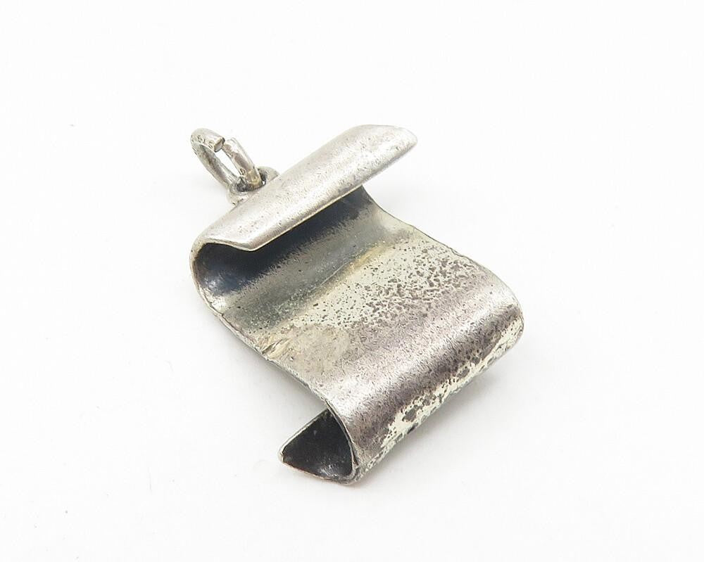 925 Sterling Silver  Vintage Oxidized Graduate's Diploma Drop Pendant  PT8934