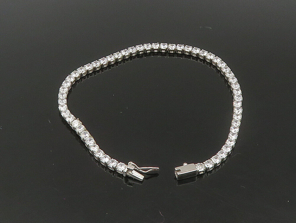 925 Sterling Silver  Round Cut White Cubic Zirconia Tennis Bracelet  BT1112