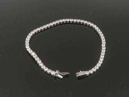 925 Sterling Silver  Round Cut White Cubic Zirconia Tennis Bracelet  BT1112