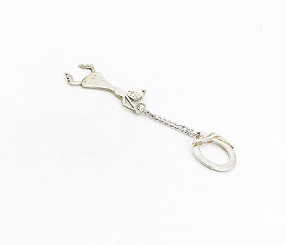 DOSKOW 925 Sterling Silver  Vintage Shiny Woman Playing Golf Key Chain  TR1474