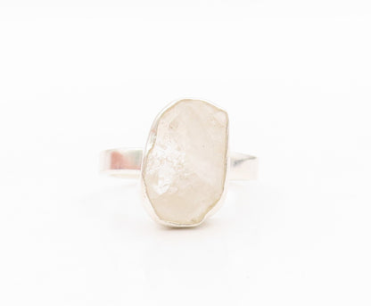925 Sterling Silver Vintage Ring Oval Brutalist Cut Gemstone  Sz 8  RG31778