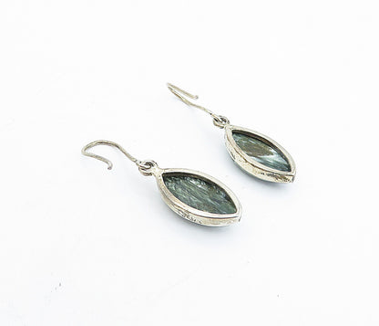 925 Sterling Silver Vintage Cabochon Cut Jasper Dangle Earrings EG2665