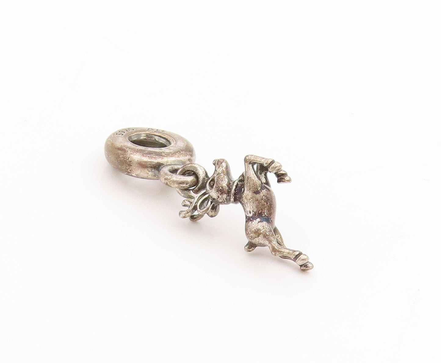 925 Sterling Silver Vintage Pendant PANDORA Antique Dangling Deer  PT24401