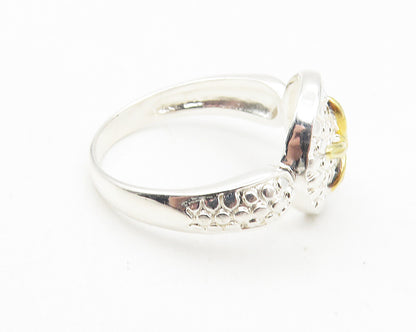 925 Sterling Silver  Shiny Two Tone Starfish Motif Band Ring Sz 8  RG11109