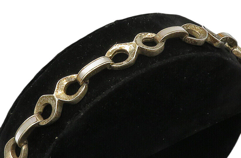 EUROPE 925 Sterling Silver  Vintage Anchor link Hinge Chain Bracelet  BT9312