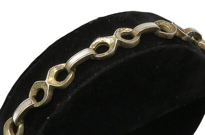 EUROPE 925 Sterling Silver  Vintage Anchor link Hinge Chain Bracelet  BT9312