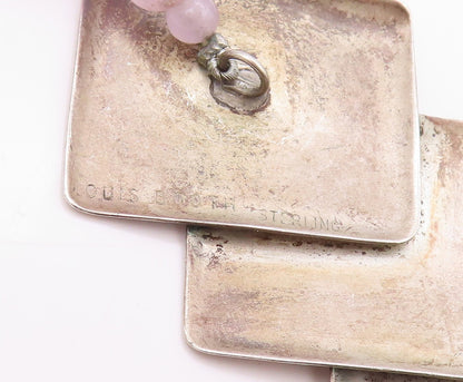 925 Sterling Silver Vintage Necklace Cubed Amethyst Graduated Setting NE4530