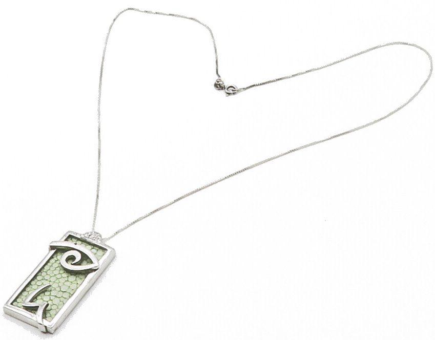 925 Sterling Silver  Topaz Eye Motif Cobblestone Detail Chain Necklace  NE2459