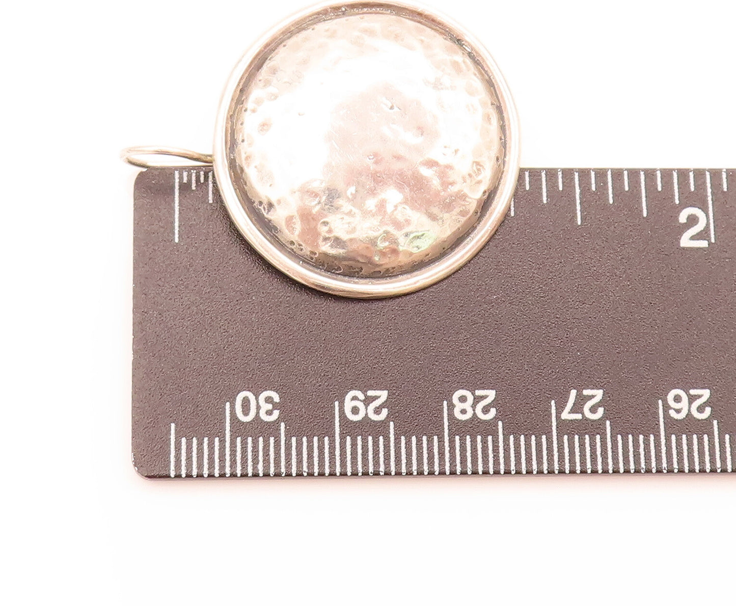 925 Sterling Silver  Vintage Designer Round Bulged Bordered Earrings EG12408