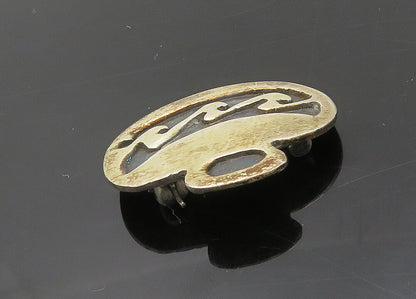 925 Sterling Silver  Vintage Two Tone Vase Pot Motif Brooch Pin  BP7994