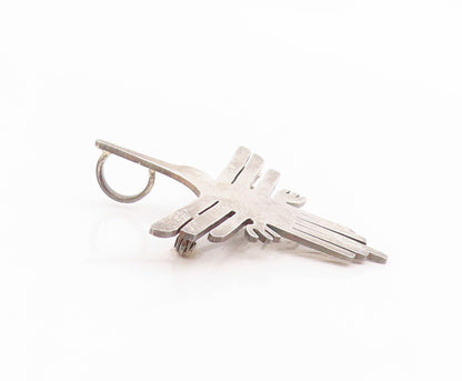 925 Sterling Silver Vintage Brooch Pin DELLAPINA Nazca Lines Hummingbird BP12524
