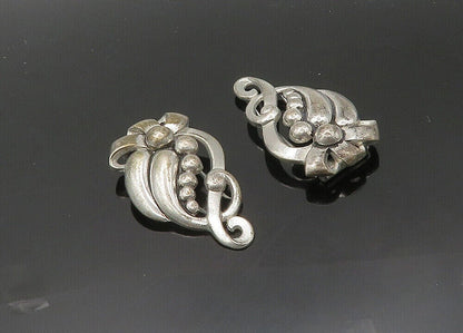 TAYLORD 925 Sterling Silver  Vintage Smooth Ribbon Swirl Fur Clips  TR2847