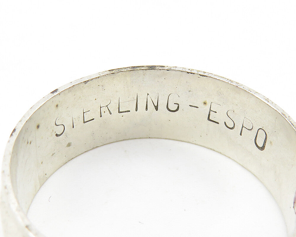 ESPO 925 Silver  Vintage Minimalist Raised Edge Smooth Band Ring Sz 9  RG10393