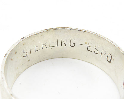 ESPO 925 Silver  Vintage Minimalist Raised Edge Smooth Band Ring Sz 9  RG10393