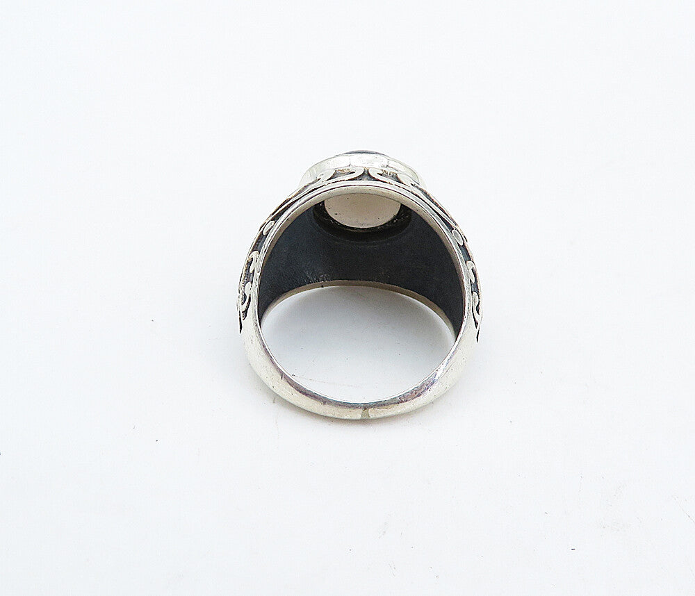 925 Sterling Silver  Vintage Cabochon Smoky Topaz Cocktail Ring Sz 6  RG4451