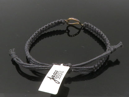 Gold Over 925 Silver  Gemstones Heart Adjustable Friendship Bracelet  BT1017