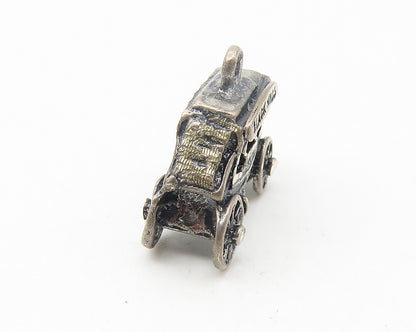 925 Sterling Silver  Vintage Oxidized Black Hills Carriage Car Pendant  PT8918