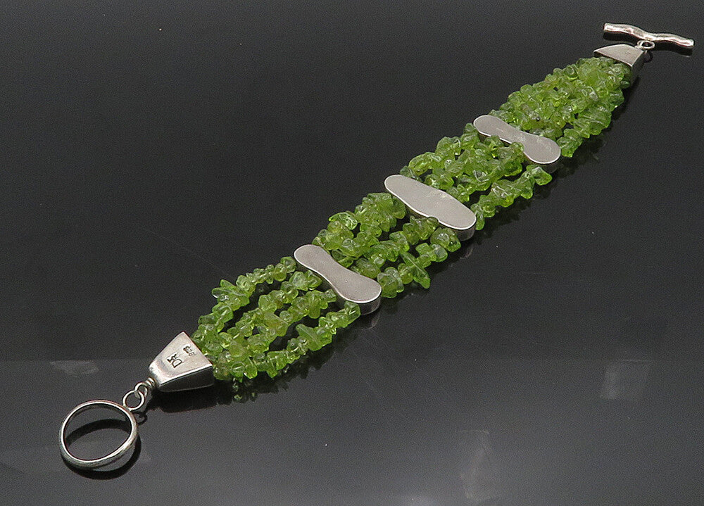 DTR JAY KING 925 Silver  Vintage Peridot Multi Strand Chain Bracelet  BT8008