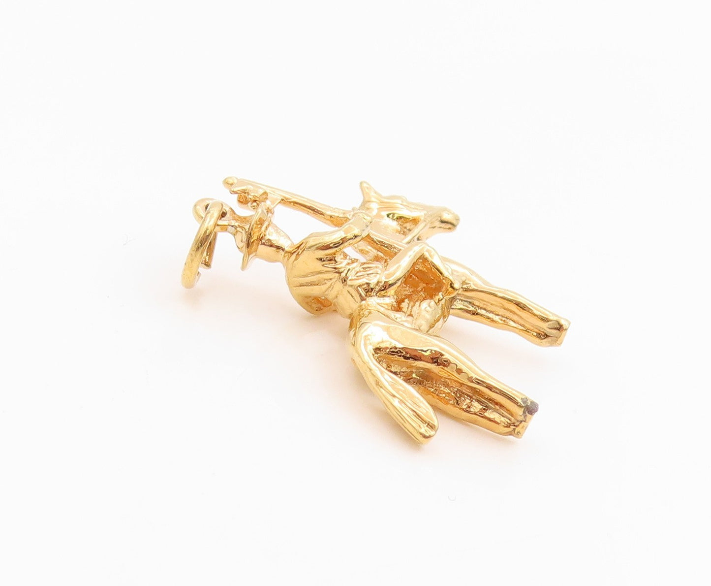 925 Sterling Silver Vintage Pendant Gold Plated Cavalry Soldier On Horse PT26071