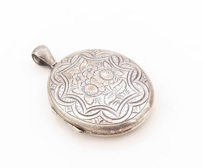 925 Sterling Silver Vintage Pendant DANECRAFT Antique Carved Locket OPEN PT23636