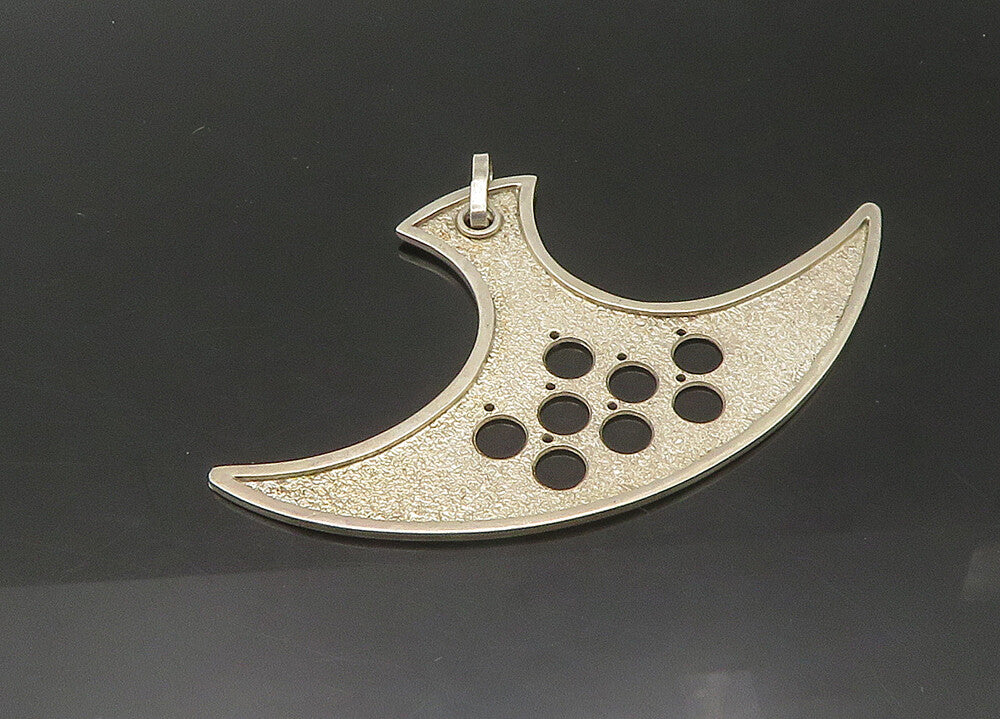925 Sterling Silver  Vintage Cutout Detail Smooth Drop Pendant  PT18182