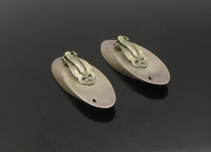 925 Sterling Silver  Vintage Smooth Hollow Non Pierce Drop Earrings  EG11351